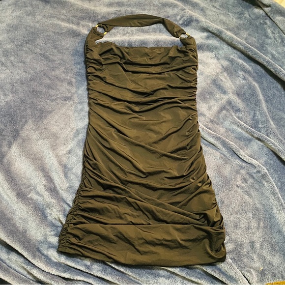 Princess Polly brynn black ruched mini dress halter 8 - Picture 2 of 5